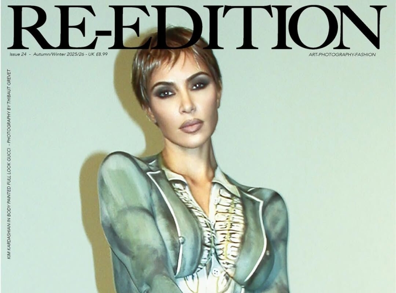 Полуобнаженная Ким Кардашьян снялась в нарисованной одежде