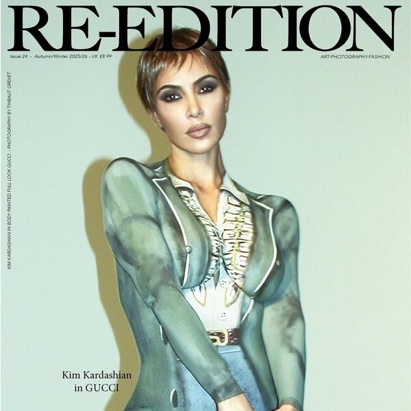 Полуобнаженная Ким Кардашьян снялась в нарисованной одежде